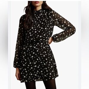 Ted Baker Women's Polka Dot Tunic Floelle Dress in Black and white Size 0